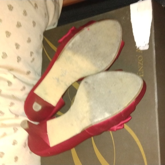 Michaelangelo women's red satin fabric heels sz 8.5 - Picture 8 of 17